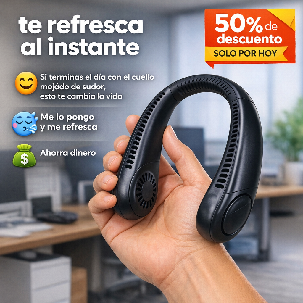 Ventilador de Cuello Portátil Recargable